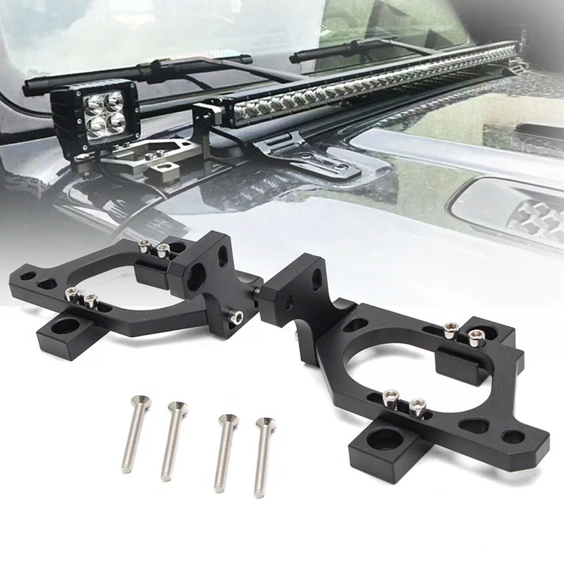 Hood Mount 42 Inch LED Light Bar Mounting Bracket Pods Windshield Brackets For Jeep Wrangler JL Gladiator JT 2018-2023