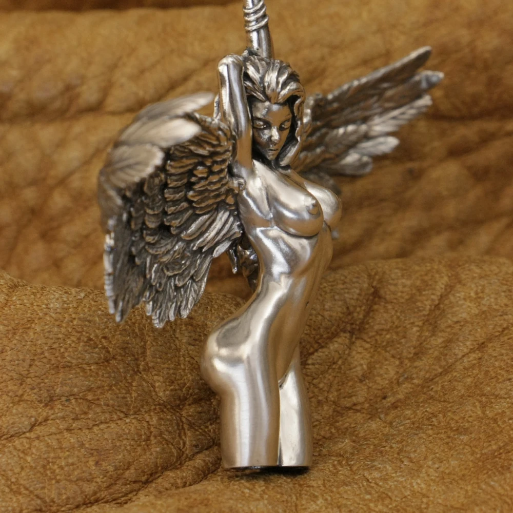 925 Sterling Silver Sexy Angel Pendant Charms Girl with Wing TA379 BZ