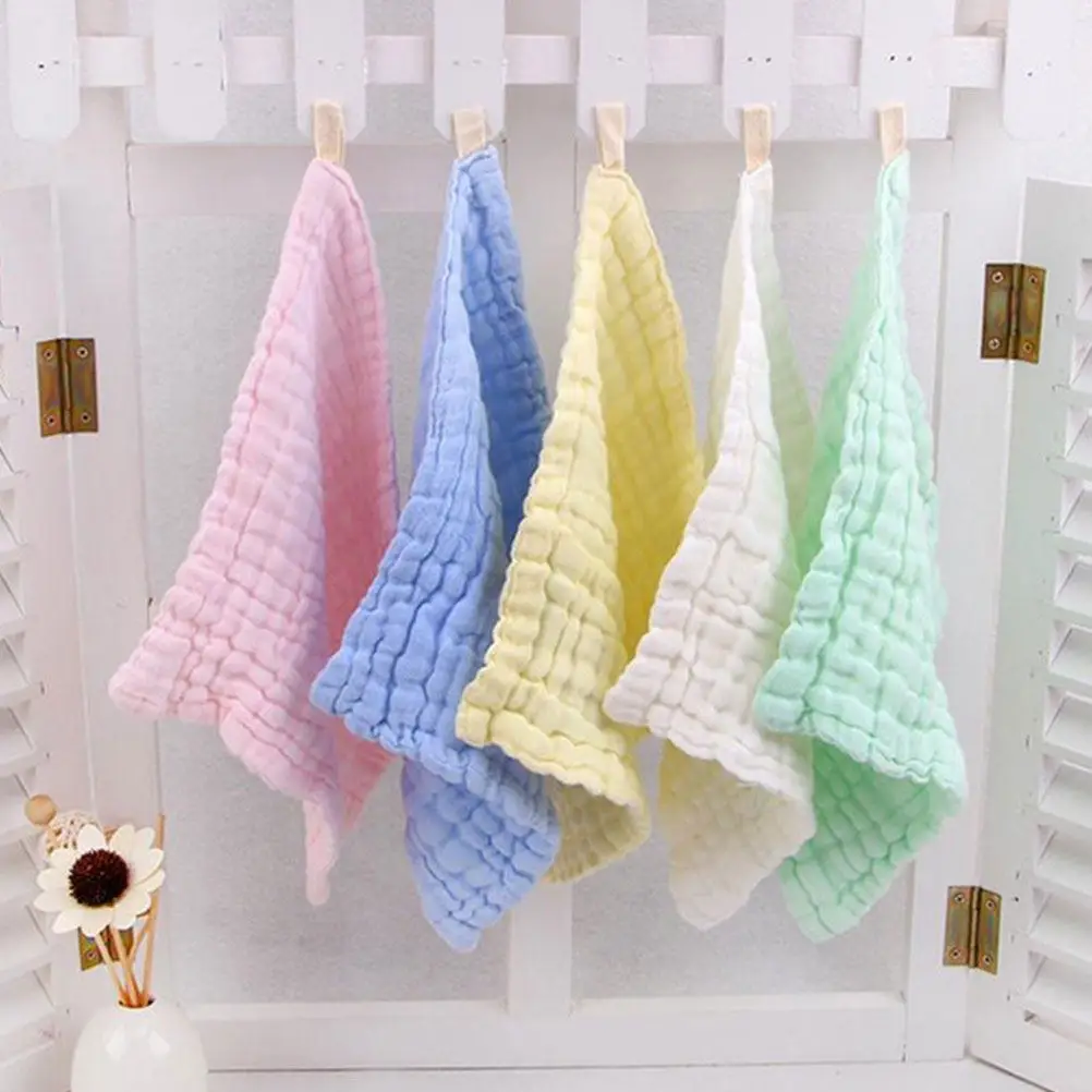 

8Pcs Baby Square Towel Soft Cotton Washcloth for Newborn Infant Toddler Face Bath Gauze Towel Skin-Friendly Absorbent Muslin