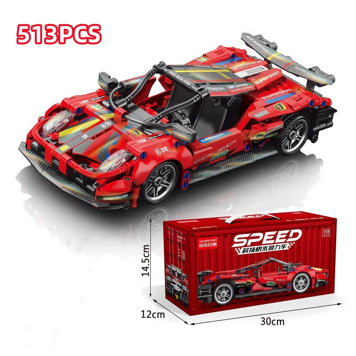 Pull Back Function City Speed Champion Sports MOC Building Blocks Model Racing Car Brick Educational Brick Toy Gift for Man Boys