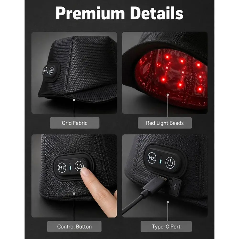 Infrared Red Light Hair Cap Wash Free 100 LED Beads Hair Growth Cap Multifunctional Anti Hair Loss LED Haircare Cap Hair Care
