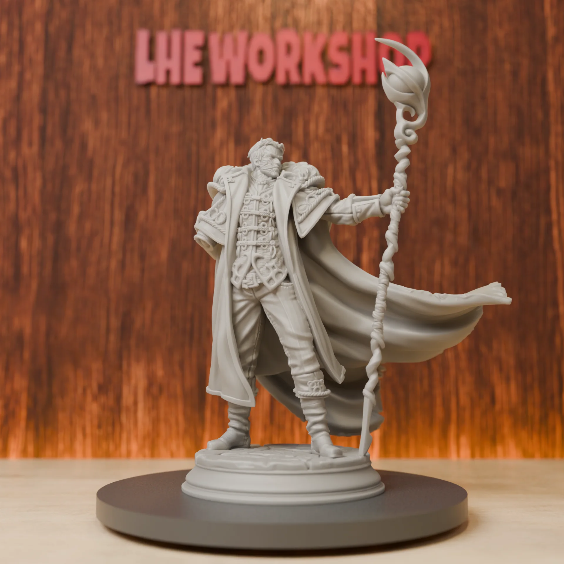 Evil Broken Sorcerer Miniatures | 28mm-75mm | Resin 3D Printed DND Pathfinder Mini | Unpainted Grey