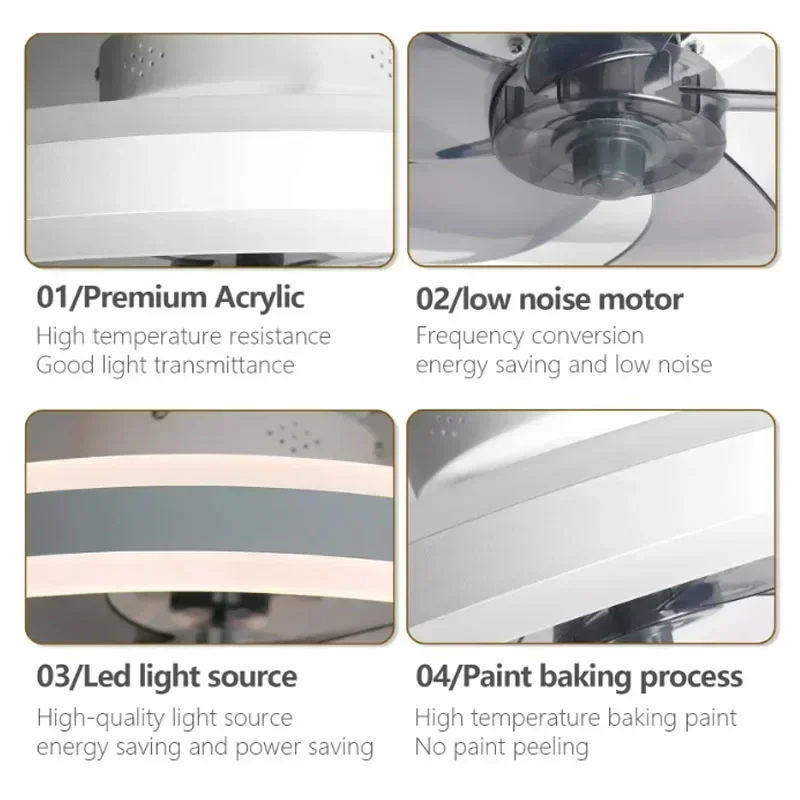 Smart Ceiling Fan Lamp with LED Light and Remote Control Chandelier Electric Roof Fans Lighting Living Room 220V Bedroom Home