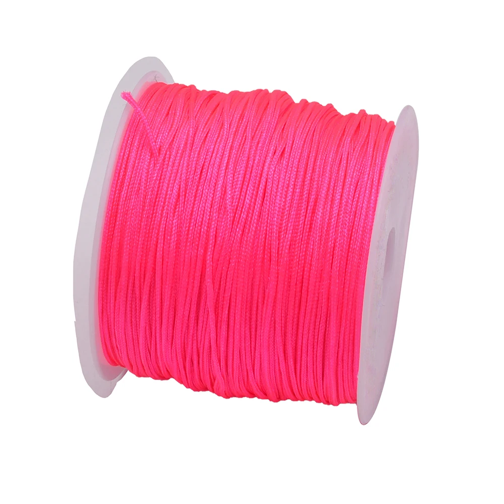 50Yds 0,8 mm ambachten nylon koord voor sieraden maken kralen gevlochten nylon satijnen string voor armbanden rattail trim Chinese knoop