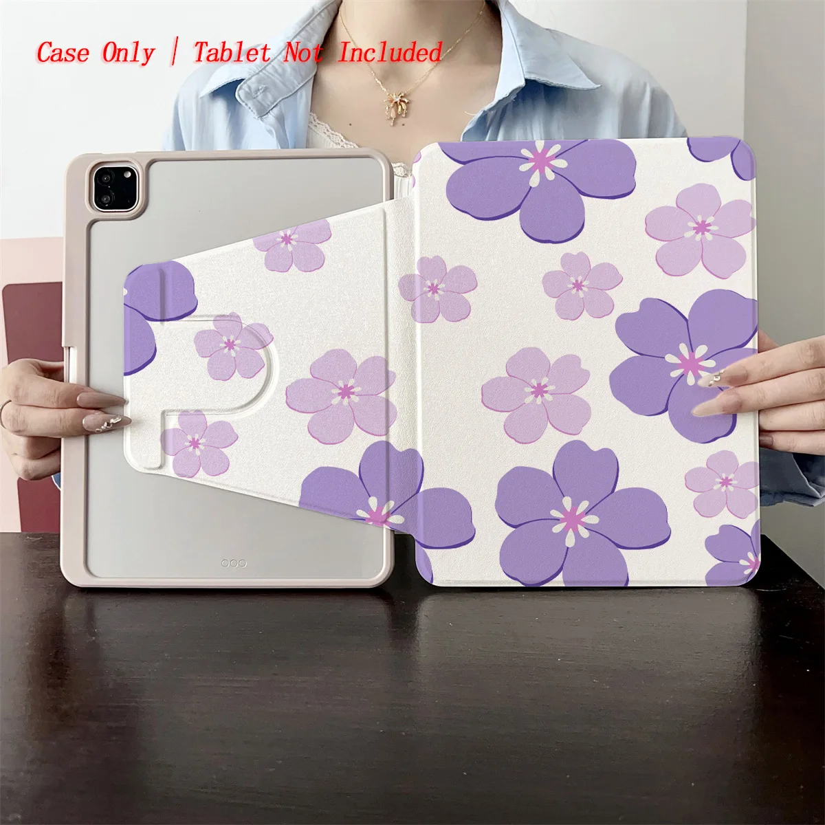 

Lovely Lilac Flowers Pattern iPad Case for 11th Gen 11-inch/A10 10.9 Auto Sleep/Wake Anti-Yellowing Cover