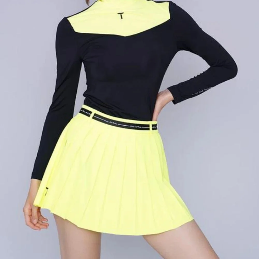 Golf Athletic Half Skirts,Women Tennis Sports Pants Skirt,Golf Equipment,High Waist Breathable Pleated Skirt With Safety Pants
