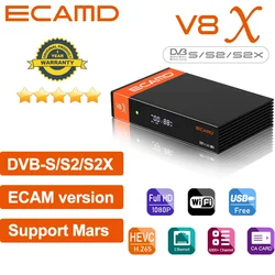 ECAMD V8X Satellite TV Receivers DVB S/S2/S2X 1080P HD Built-in 2.4G WIFI CA Card Slot 2.4G Wifi Smart Media Set Top Box from SP