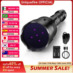 UniqueFire-linterna LED de luz negra, 50W, UV500, 365NM, haz de alta potencia y largo alcance, lo mejor para uso profesional/comercial