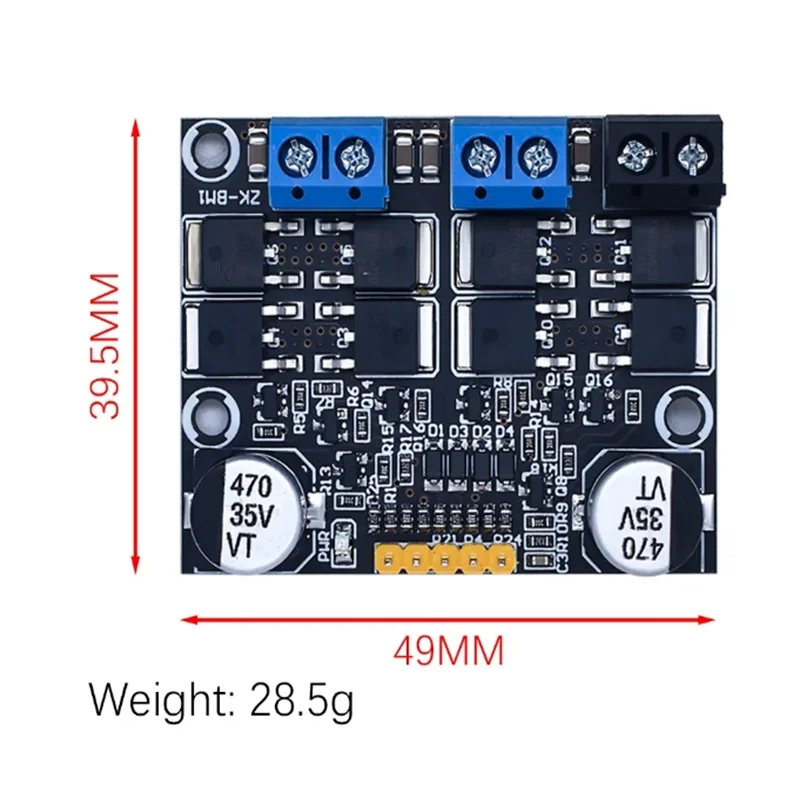 10A dual DC motor drive module forward and reverse PWM speed regulation dimming 3-18v low voltage high current