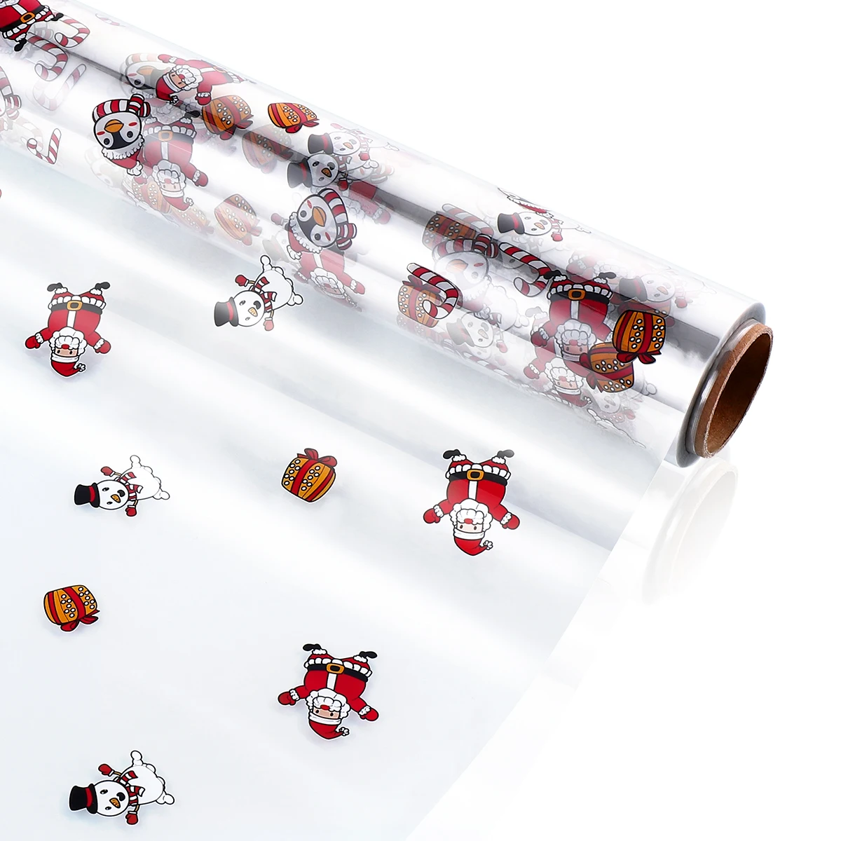 

STOBOK 2.5 Mil Thickness Cellophane Wrap Roll Santa Claus Pattern Design Cellophane Bags to Wrap Gift Baskets & Crafts