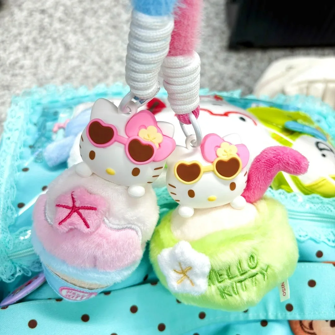 

Hello Kitty Aromatherapy Pendant Blind Box Summer Tan Skin Series Kawaii Bag Charm Mystery Gift Trendy Plush Surprise Doll