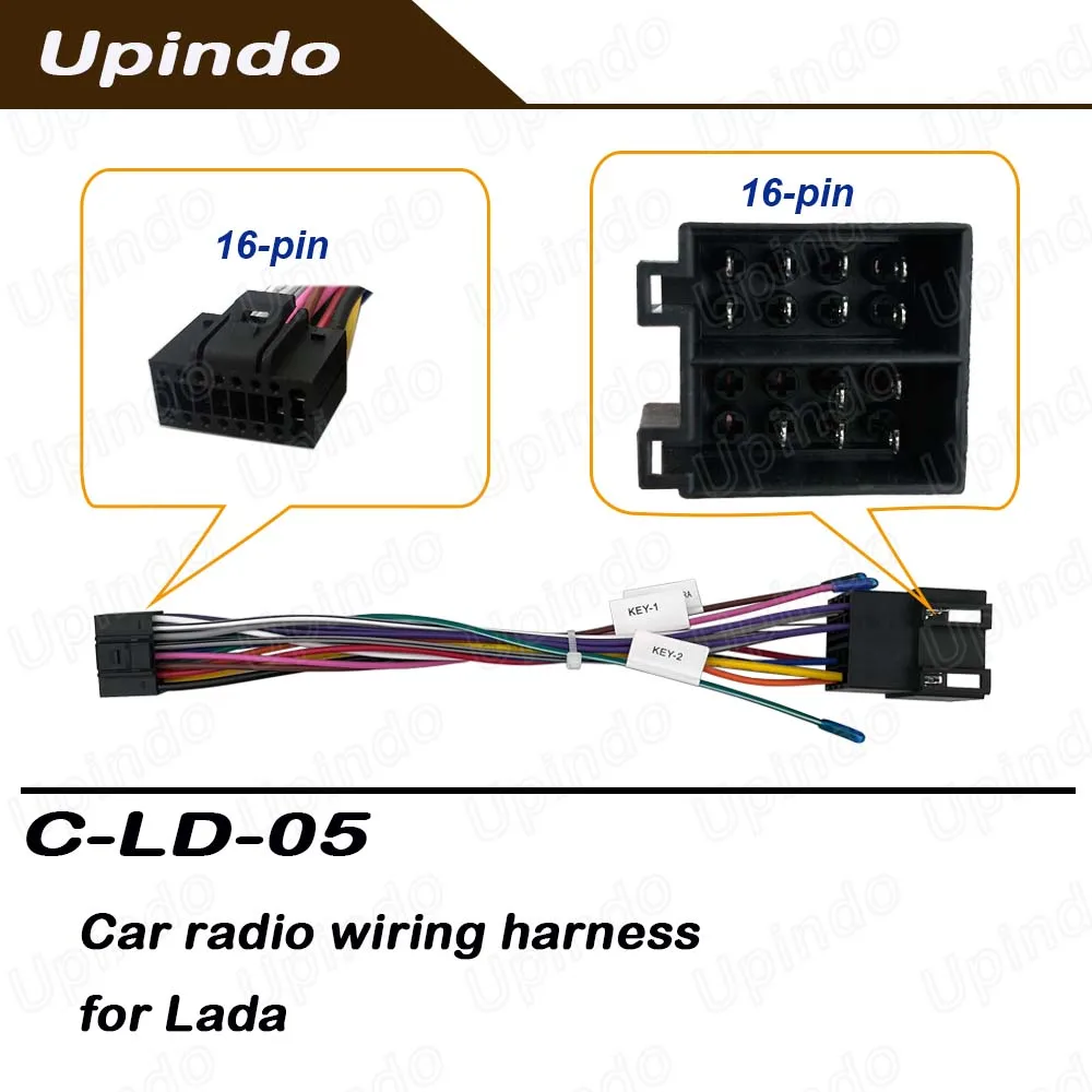 Car Radio Wiring Harness Adapter for LADA Vesta Stereo Android Head Unit 16-Pin Power Cable Connector