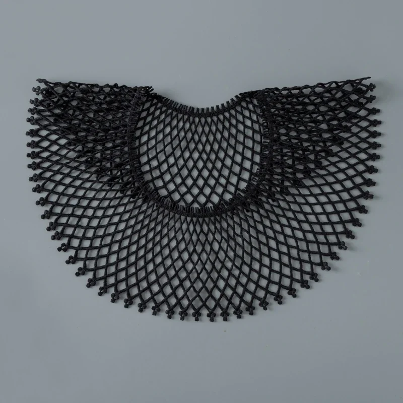 1Pc 메쉬 화이트 블랙 자수 레이스 패브릭 DIY 봉제 신부 아플리케 넥 라인 칼라 공예 Guipure 웨딩 장식