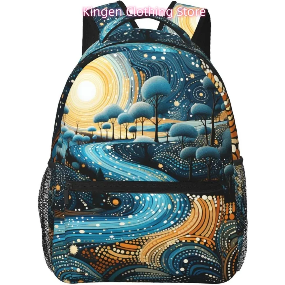 

laptop bag back to school Art Nightscape Lightweight Laptop Backpack Lightweight Multipurpose Travel Casual Daypack Unisex Colle