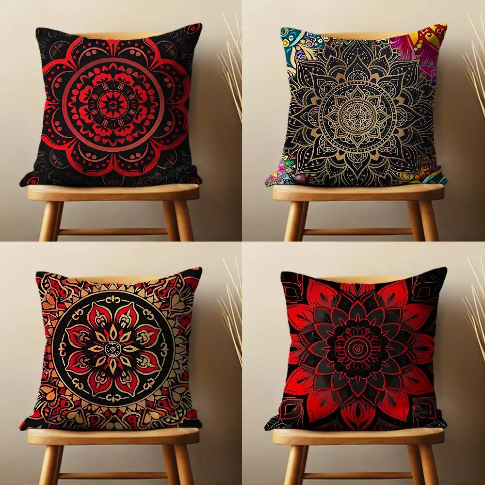 

Beauty Mandala Art Totem Pillow Case For Room Sofa Cushion Cover Suitable For Home Bedroom Decoration And Protector