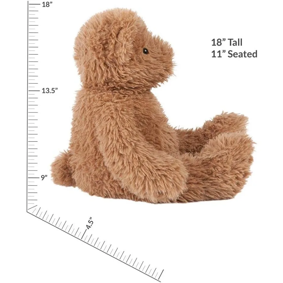 18インチのアーモンドブラウンのぬいぐるみテディベア、睡眠に最適、超柔らかく心地よい、アメリカ製、寝室やギフトに最適