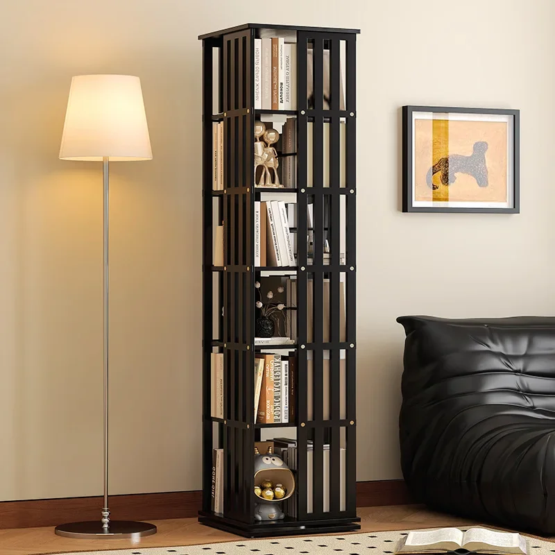 

360 ° rotating bookshelf bookcase floor to wall shelf children's simple storage rack toy cabinet simple multi-layer premium