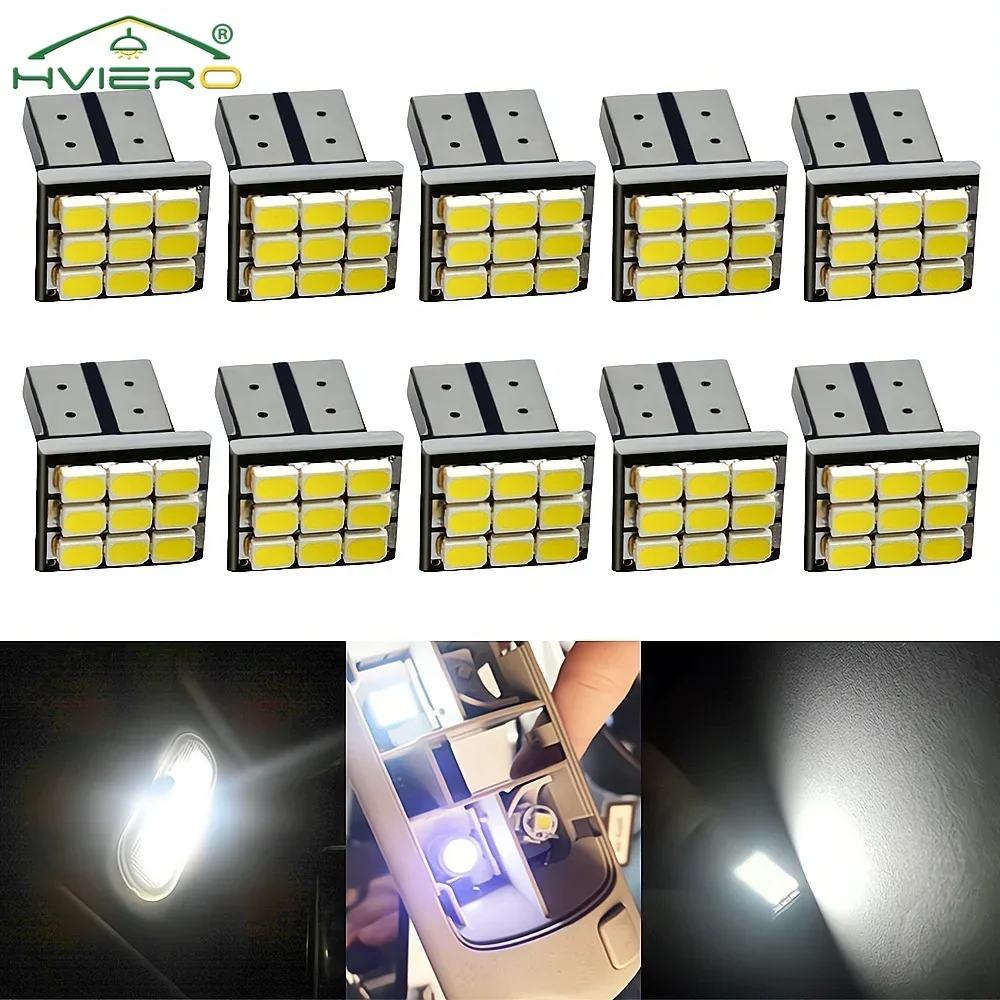 

10PCS Car Parking Reverse License Plate Turn Signal Styling Dome LED Light 1206 9SMD White Marker Backup Bulb Interior Read Lamp