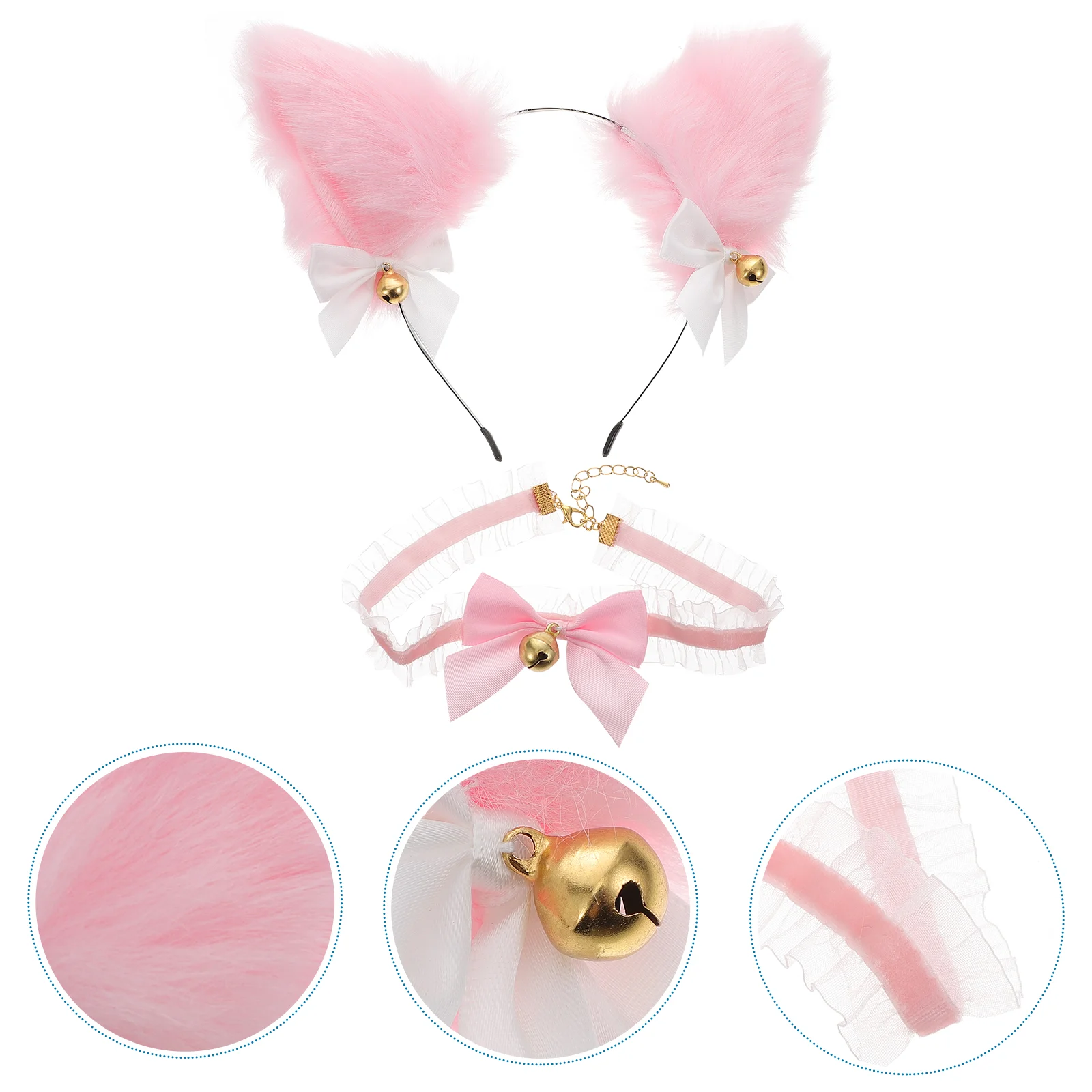 Épingle à cheveux cloche tour de cou pour enfants, bandes de sauna, nœud d'oreille de renard, oreilles d'animaux en tissu, fête, chat pour filles, cosplay, coiffure, accessoires