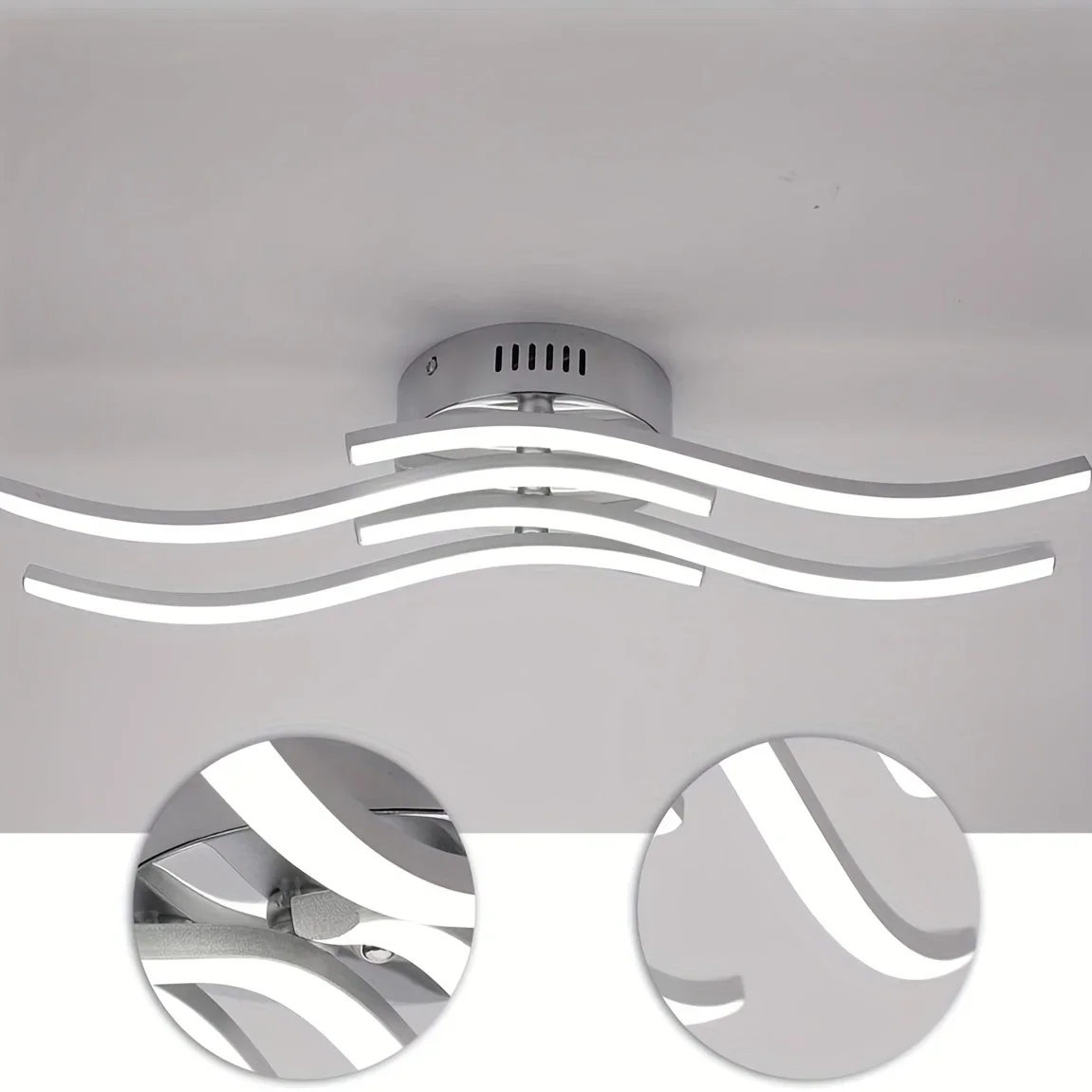 Modern Ceiling Design Curved LED Ceiling Light 3 Colors Can Be Changed By Wall Switch for Living Room Bedroom Kitchen Hallway