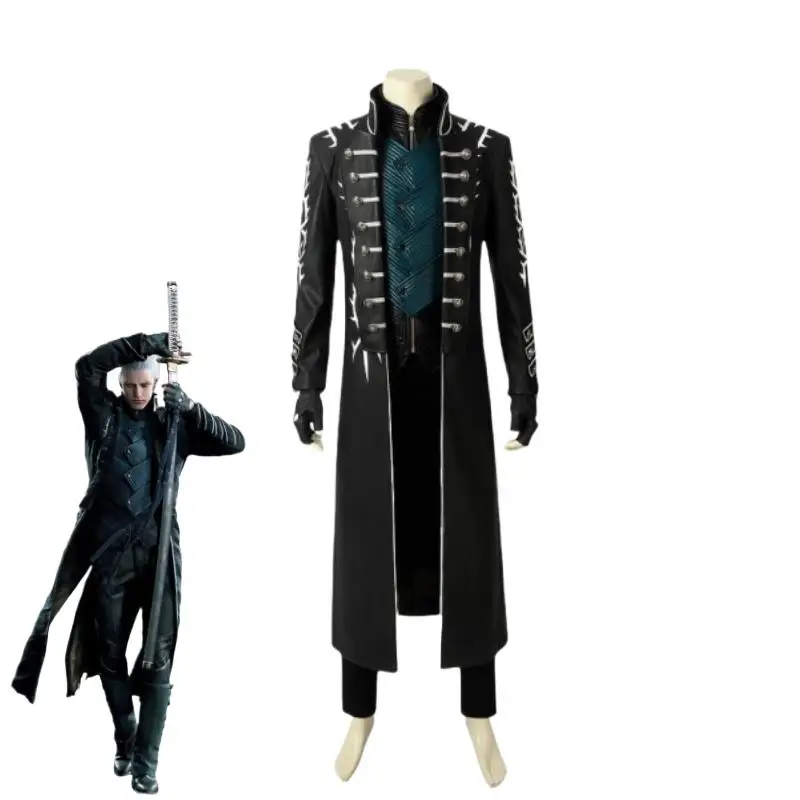 Teufel kann weinen 5 erwachsene Frau verkleiden Vergil Cosplay Anime Cosplay Frauen Kostüme Halloween Kostüm Figuren Männer Custumes Kind