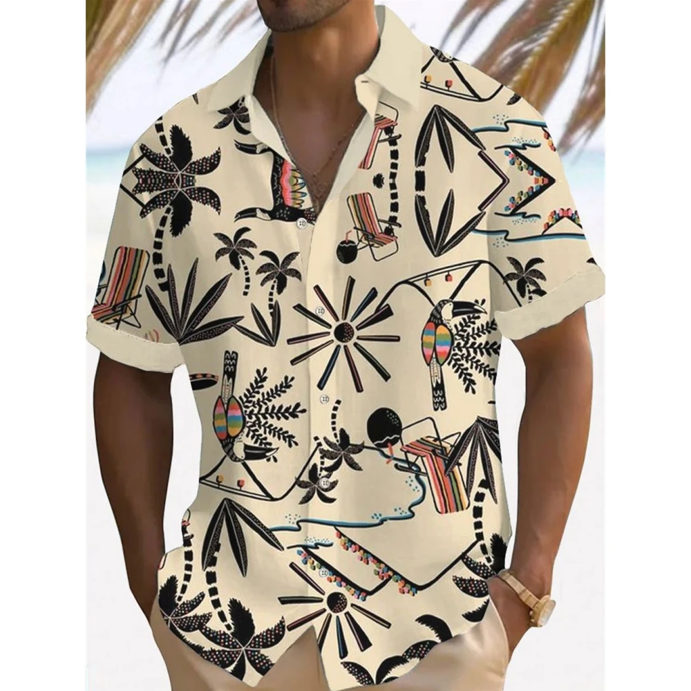 

Men's Shirt Summer Casual Fashion Short Sleeved Shirt For Men Loose Breathable Hawaiian Shirt Man Casual Men's Clothing Top