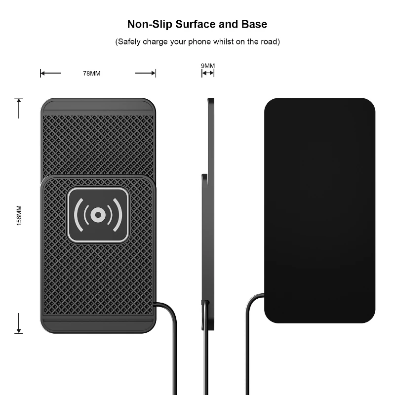 1 متر سلك طويل USB/TYPE-C شحن سريع حصيرة المنزل سيارة المحمول شواحن لاسلكية وسادة مهايئ شاحن حامل الهاتف أصحاب عدم الانزلاق