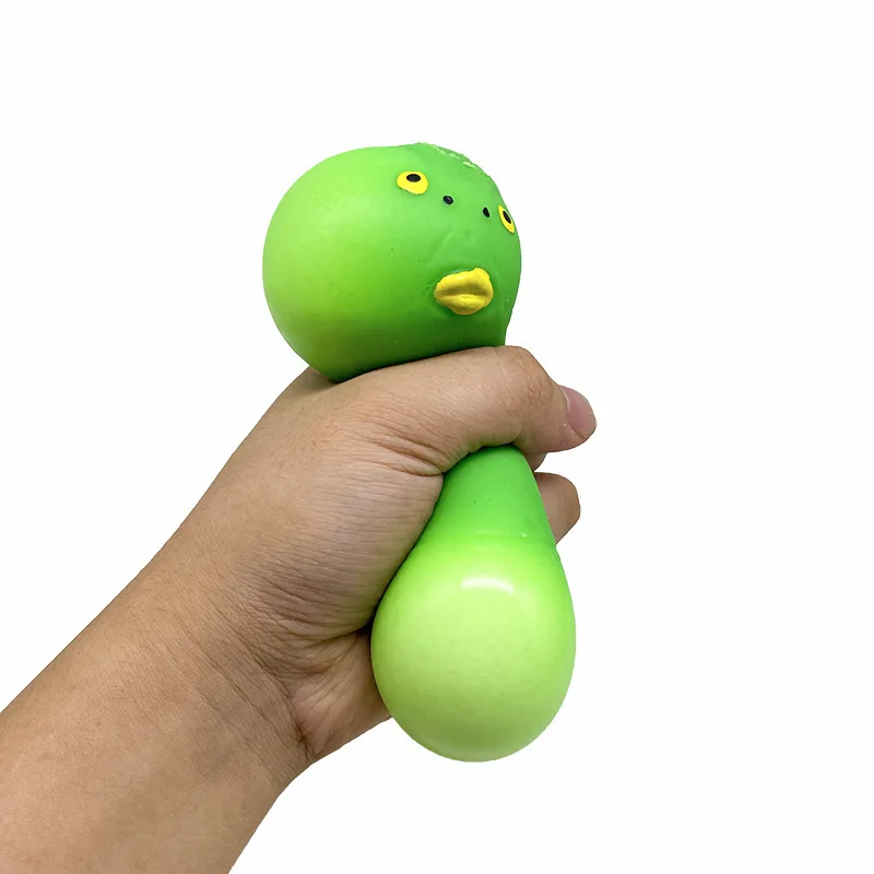 Muñeca de juguete de descompresión de cabeza verde, juguete de muñeca de rebote lento, pegamento suave Tpr, regalo de truco divertido, juguetes antiestrés