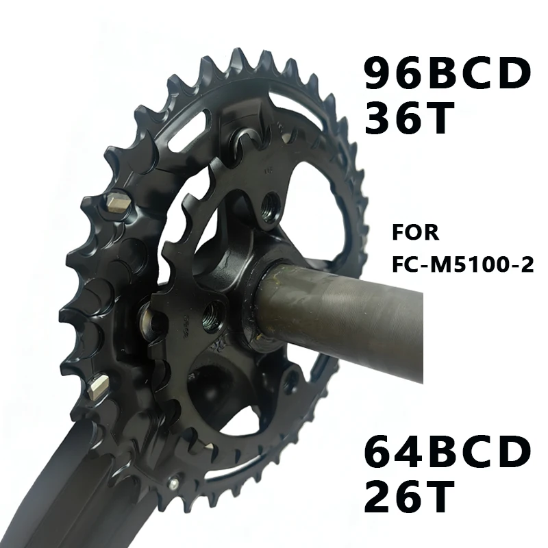Coroa de Bicicleta MTB 96BCD 36T / 64BCD 26T de Dupla Velocidade para Pedivela DEORE FC-M5100 MT510 M4100 M8000 M9000
