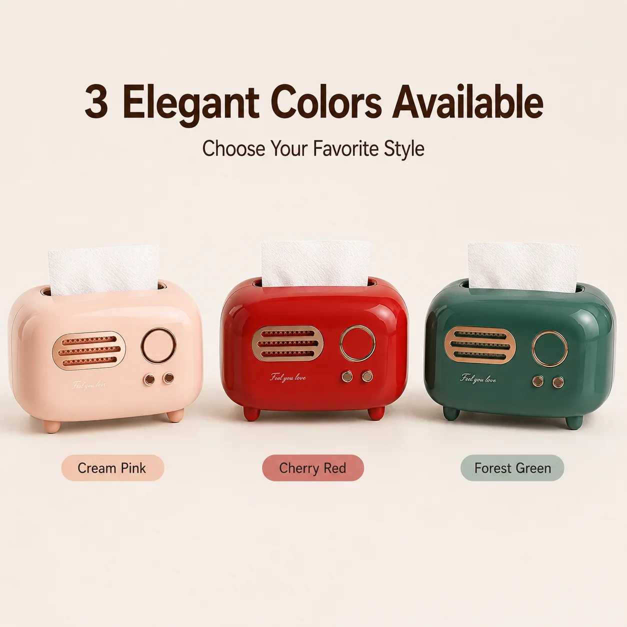 Retro radio model tissue box, luxury-style home dining tissue box, napkin dispenser and storage box