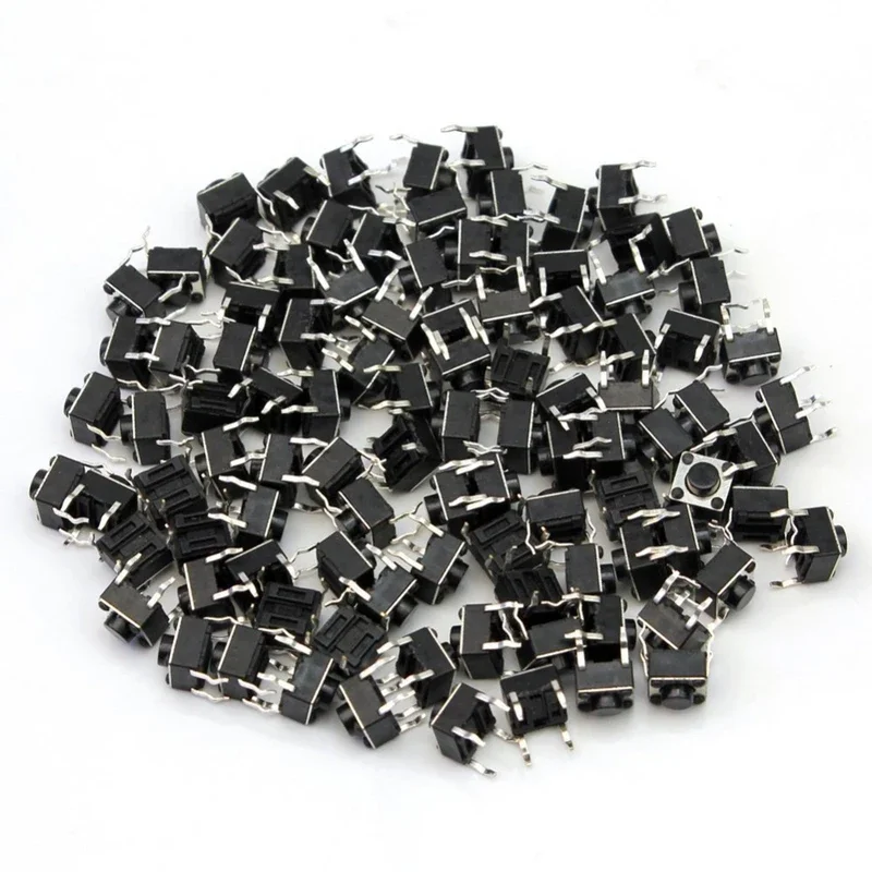 100pcs/lot Mini Micro Momentary Tactile Push Button Switch 6*6*5mm 4 Pin ON/OFF Keys Button  6x6x5mm，Circuit board button