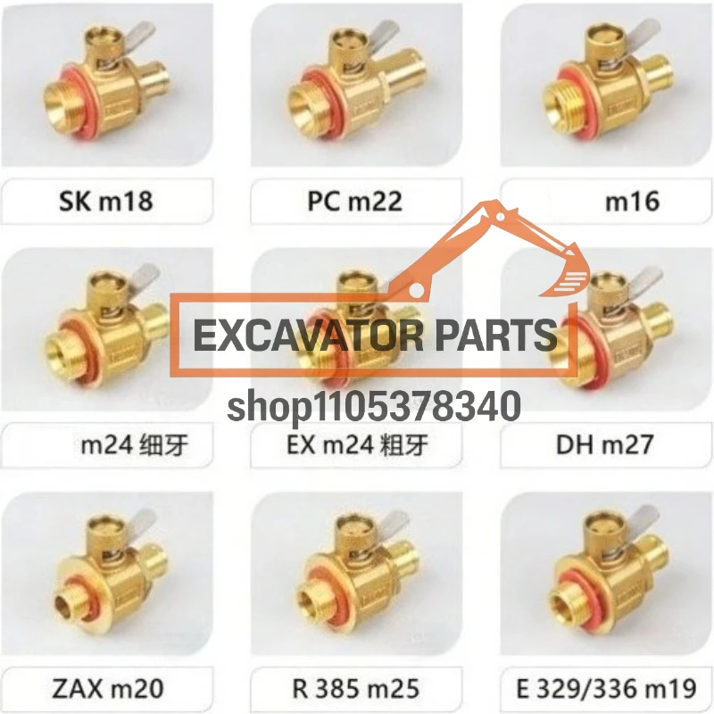 Válvula de Drenaje de Aceite de Alta Calidad para Cárter de Motor de Excavadora, Compatible con Hyundai, Hitachi, Komatsu, Yanmar, Kobelco, Sumitomo, Daewoo