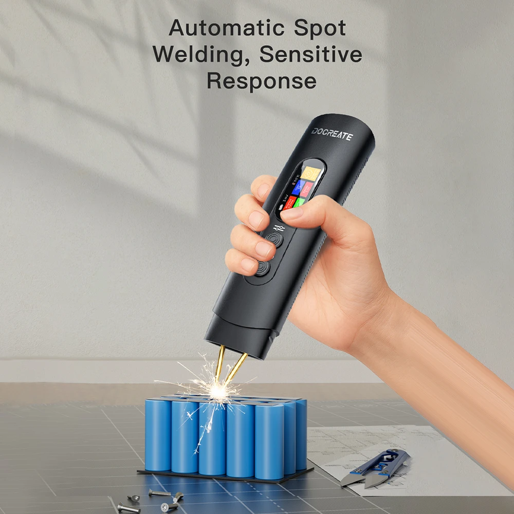 طقم لحام البقعة الرقمية السوداء مع شاشة LCD وضع مزدوج لحزمة بطاريات 18650 أدوات لحام آلة لحام صغيرة #5