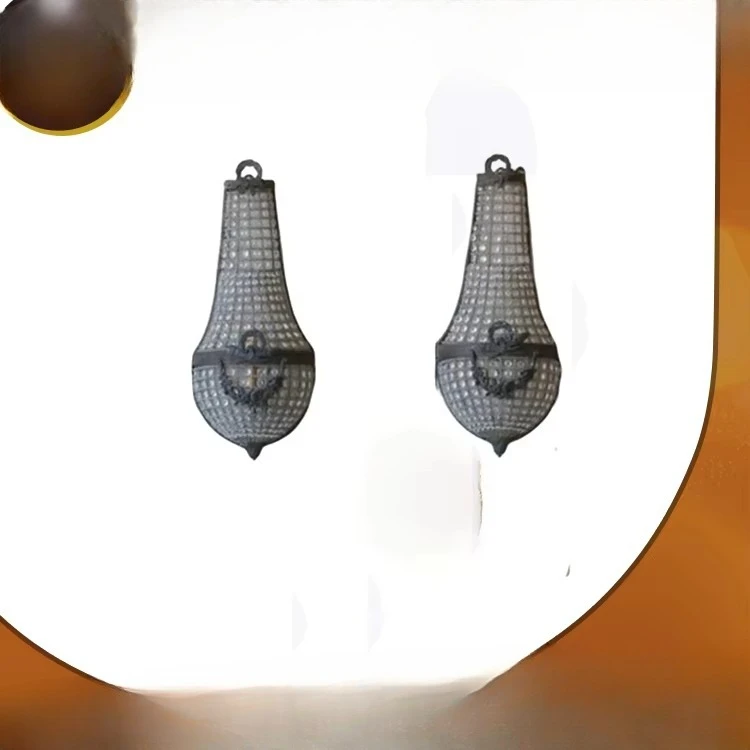 كريستال برونزي عتيق كريستال/زوج من الكريستال الإمبراطوري الفرنسي كبير الحجم