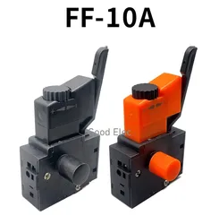 1PCS FA2-6/1BEK Orange+Black 6A 250V 5E4 Lock on Power Tool Electric Drill Speed Control Trigger Button Switch