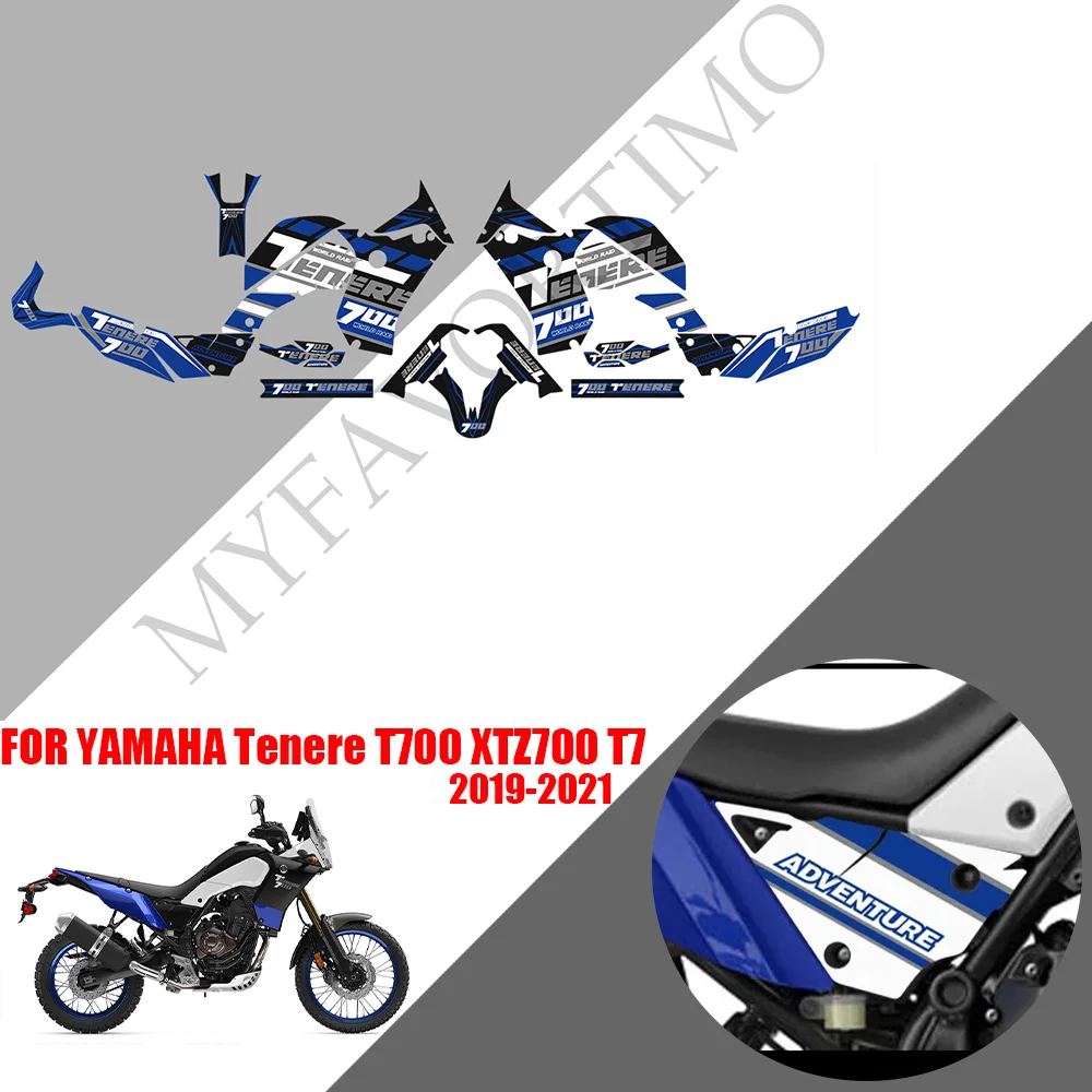 FOR YAMAHA Tenere T700 XTZ 700 T7 Motorcycle body Fuel Tank Stickers moto Decal Set Kit Protector Trunk Luggage