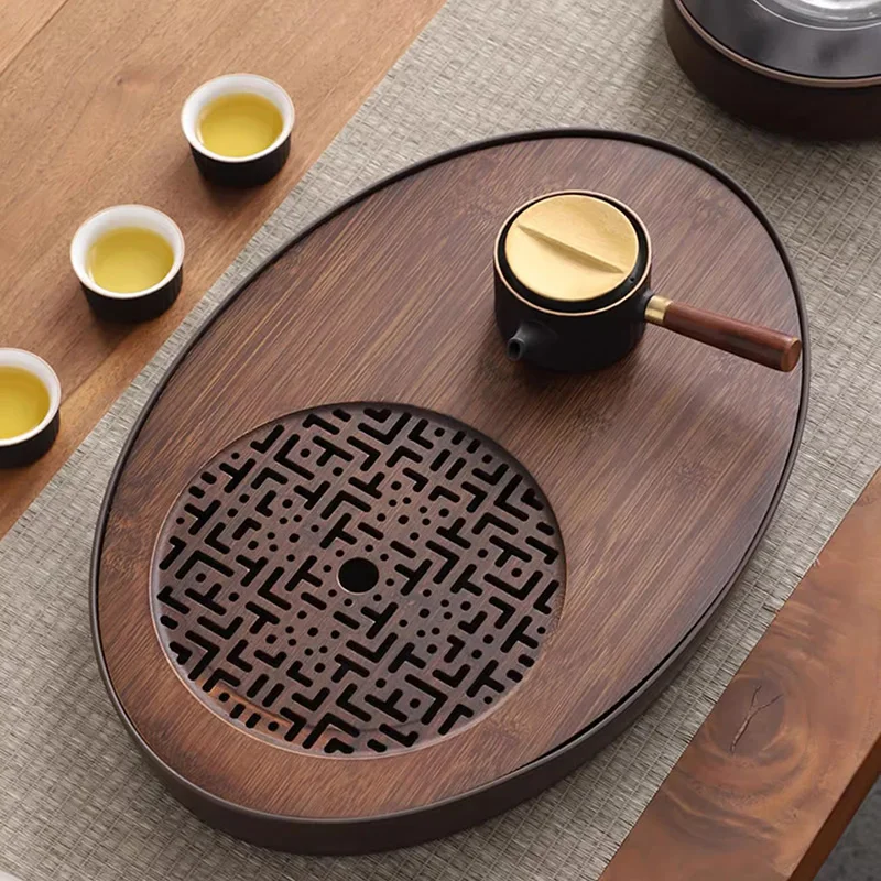 

Office Gadget Tea Tray Modern Wood Teaware Home Luxury Vintage Tray Portable Dish Bandeja Bambu Tea And Coffee Accessories