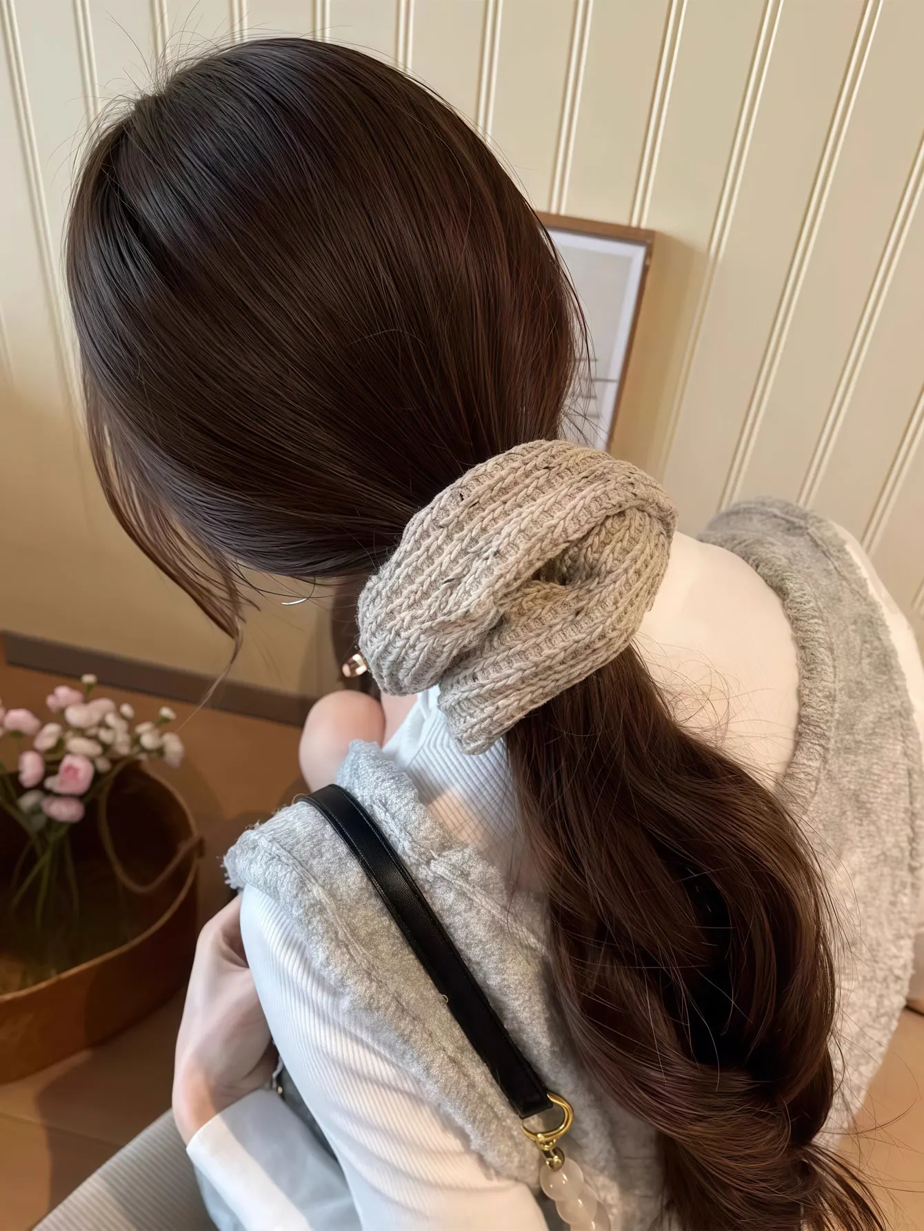 1PC  2026 New Winter-Spring Knitted Hair Ring - Does Not Damage Hair - Hair String Included