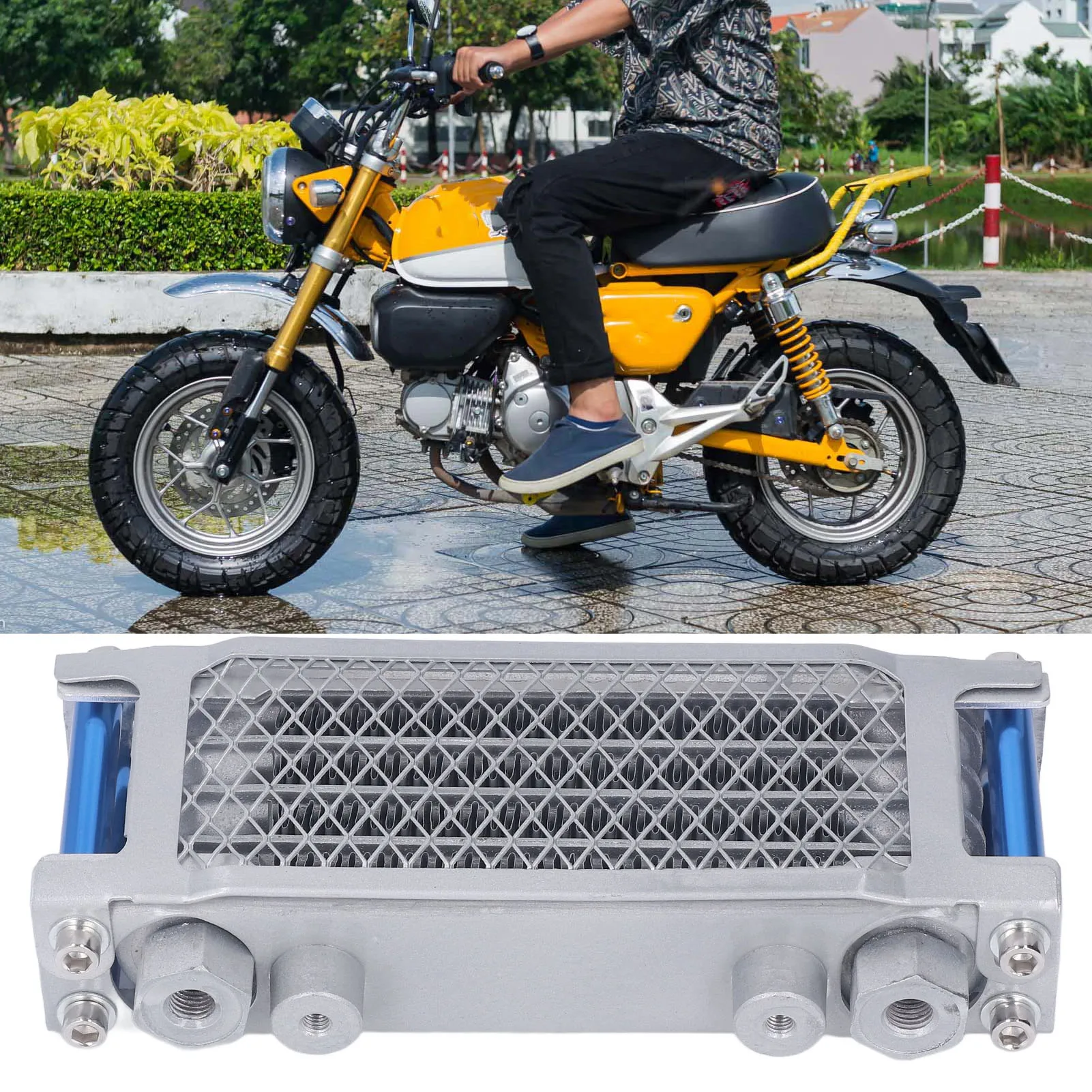 Engine Oil Cooler Radiator Set Reduce Engine Load Motorcycle Oil Radiator Easy Installation High Performance for Dirt Pit