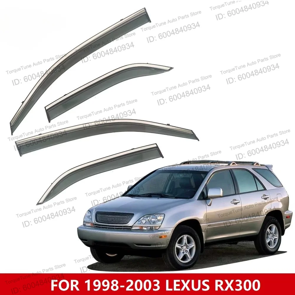 Durable Smoke Tinted Window Visor for Lexus RX300 1998-2003 - 4Pcs Side Wind Deflector Rain Sun Guard Car Accessories