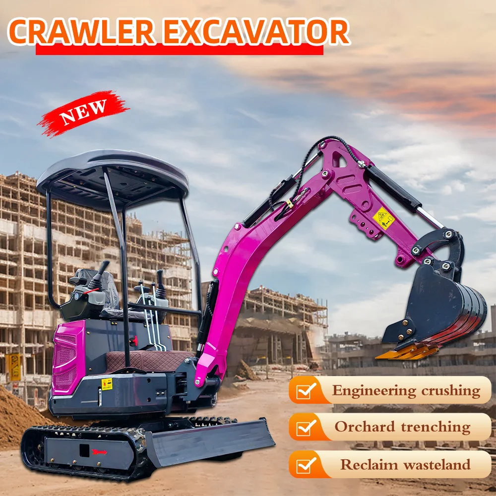 حفارة صغيرة تعمل بالتحكم الهيدروليكي 1.2T حفار صغير لتحريك الأرض وحشوة الوقود وحفار صغير لفترة طويلة Wo #1