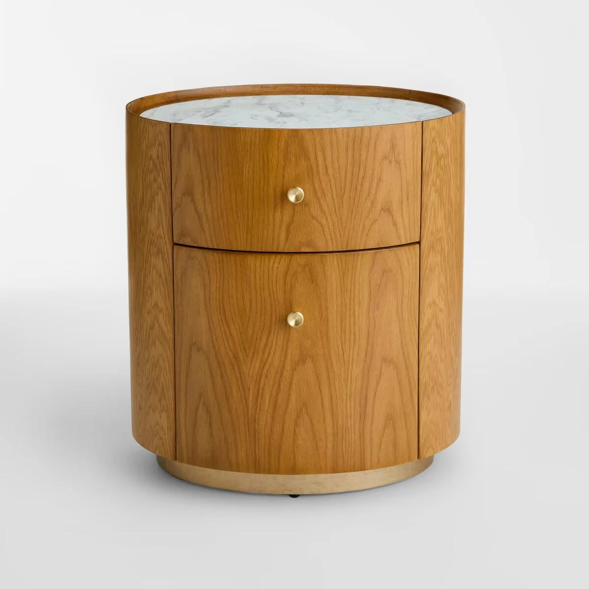 Modern Minimalist Solid Wood Bedside Table With Two Drawers And Storage Cabinet For Bedroom Living Room Apartment & Hotel Use