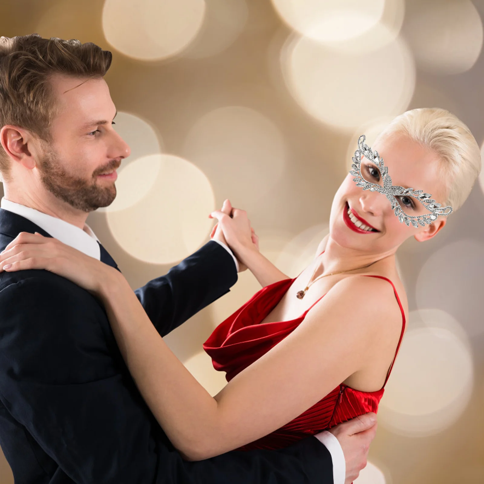 Masque de mascarade en strass, Costume d'halloween, robe fantaisie de fête, masque de bal pour femmes, accessoire de carnaval de danse Cosplay