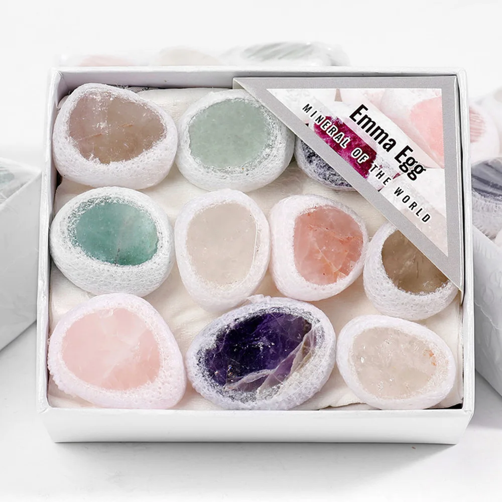 

Natural Raw Stone Polishd Crystal Quartz Set Amethyst Rose Quartz Reiki Healing Thumb Worry Stone Collectibles Home Decor Gifts