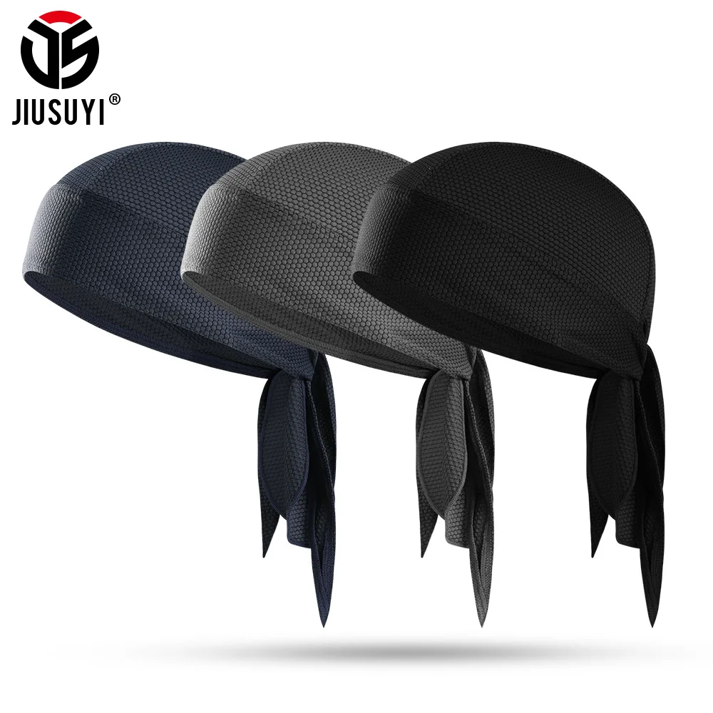 Summer Breathable Caps Quick-drying Durags Beanies Men Cycling Sports Running Elastic Headwrap Helmet Liner Pirate Hat Doo Rags