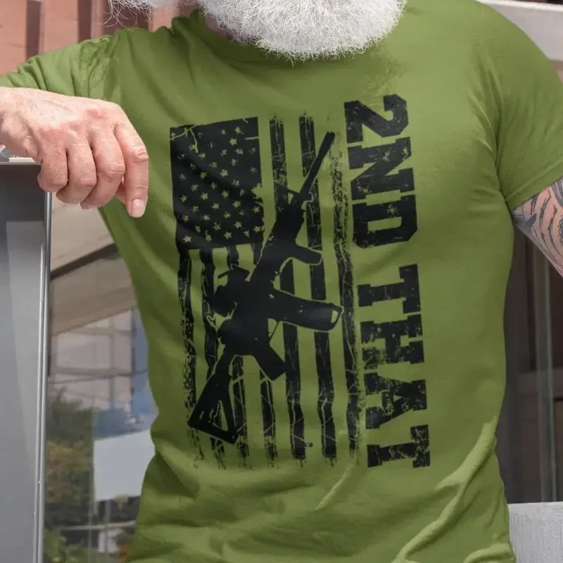 Mens Patriotic T Shirt 2nd Amendment AR 15 That American Flag