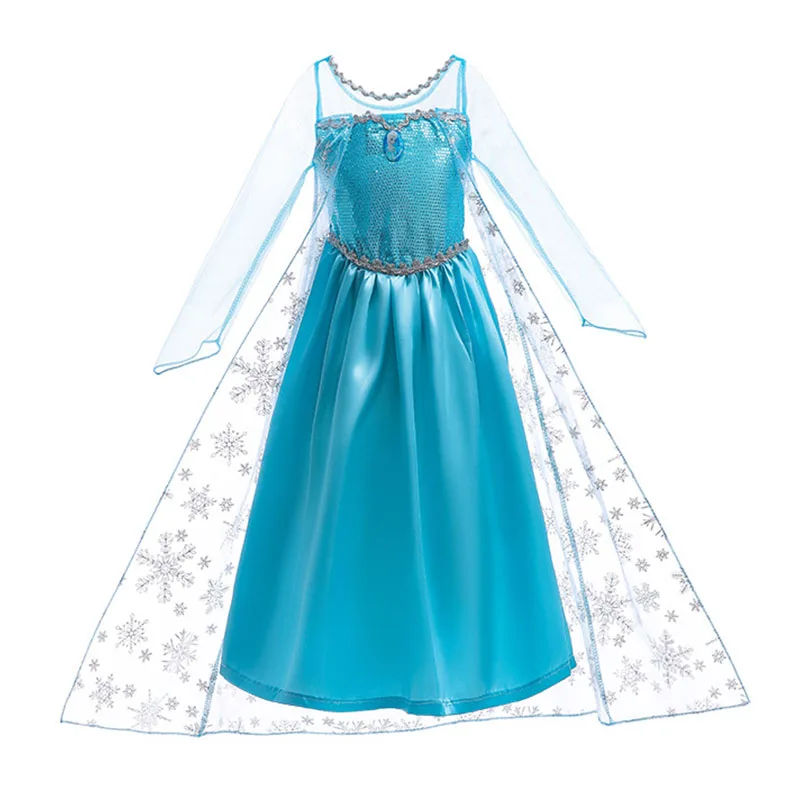 Little Girls Snow Queen Elsa Princess Dress Kids Cosplay Gown Costume Halloween Birthday Party Outfit 2‑10Yrs view 2