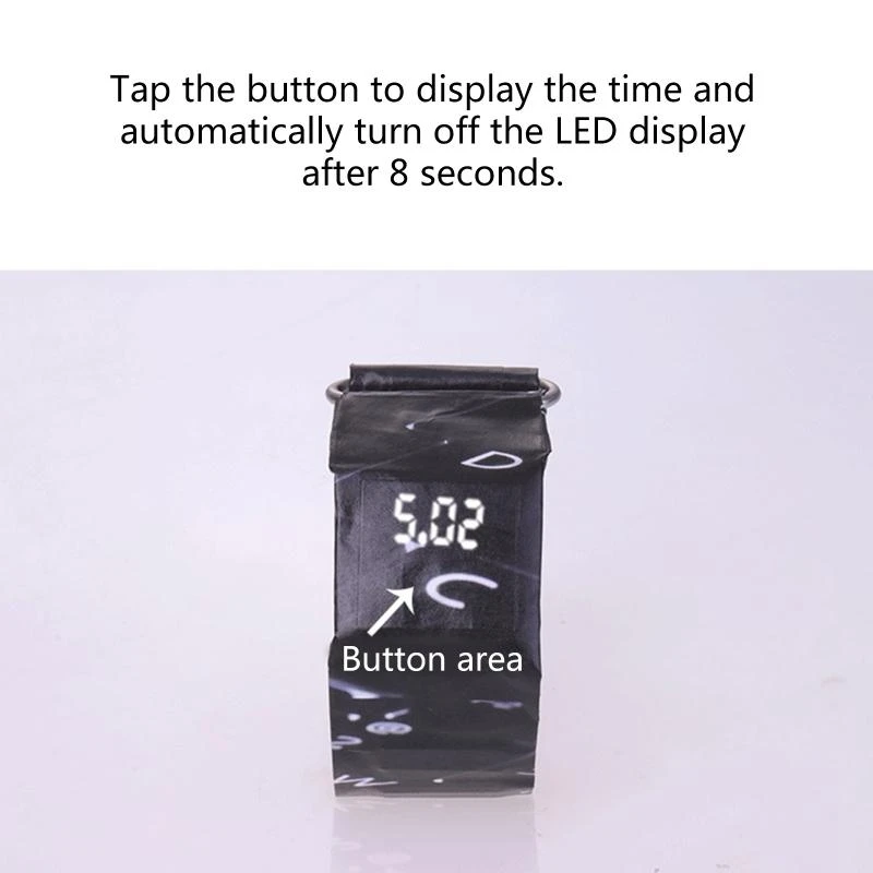 창조적 인 패션 손목 대역 종이 시계 LED 시계 디지털 시계 눈물 저항 최고의 판매