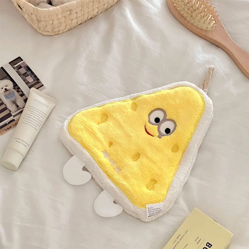 Cute Cartoon Hand Towel Hanging Kitchen Hand Wipe Quick Dry Wipe Three Layers of Thickened Coral Flannel Towel Handkerchiefs