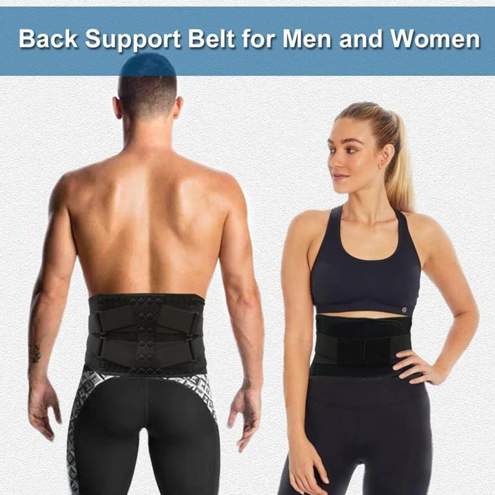 Sports Adjustable Lumbar Back Brace Anti-skid Breathable Waist Support Belt for Exercise Fitness Cycling Running Gym Tennis Golf